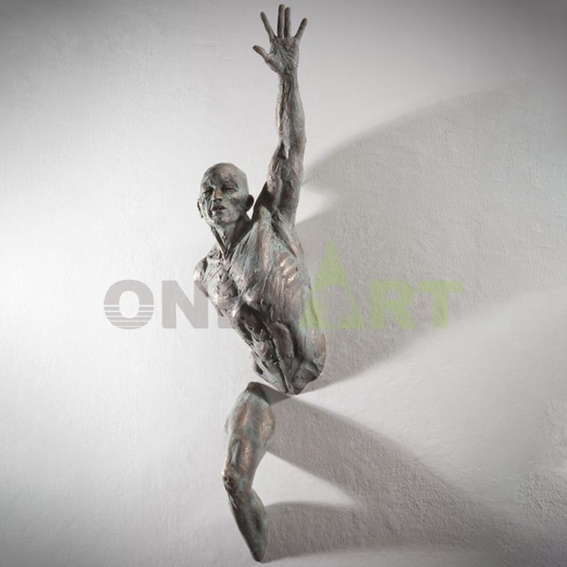 Matteo Pugliese Sculpture for Sale Reproduction Man On Wall Art Sculpture