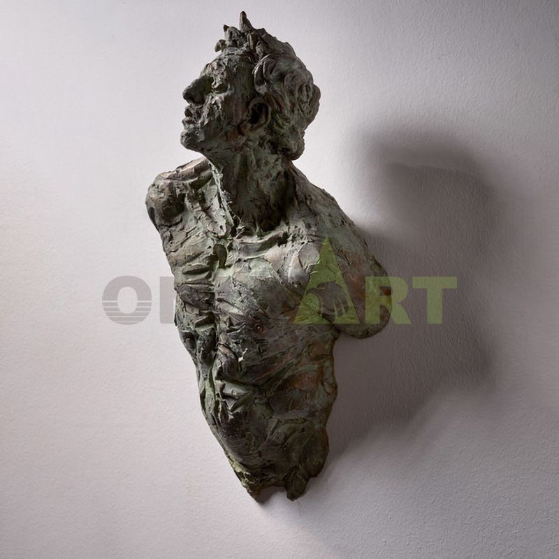 Creative half wall man's struggle bronze Matteo Pugliese for sale