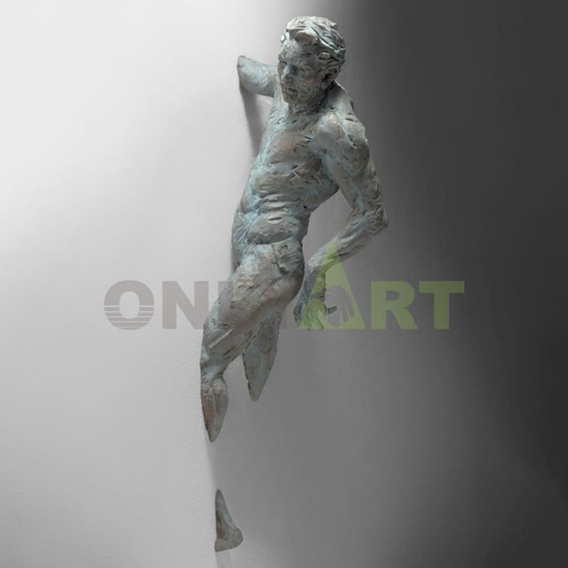 Creative half wall man's struggle bronze Matteo Pugliese for sale