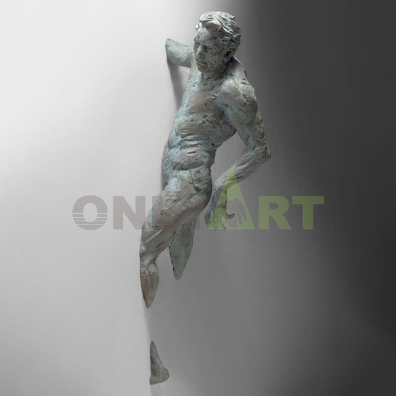 Matteo Pugliese Sculpture Reproduction Man On Wall Art Sculpture