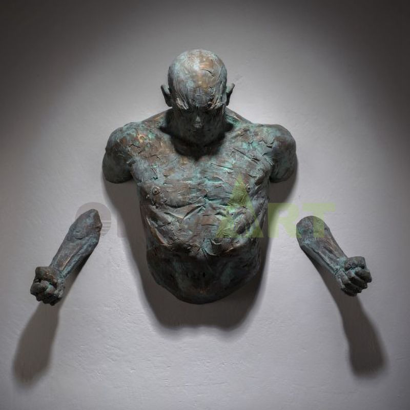 Wall Mounted Sculpture Matteo Pugliese SculptureMan On Wall Art Sculpture