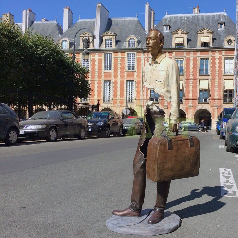 Keep cruising the world unusual traveler sculpture by Bruno Catalano