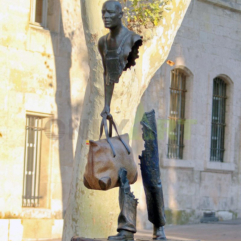 Brono Catrano bronze Traveler sculpture