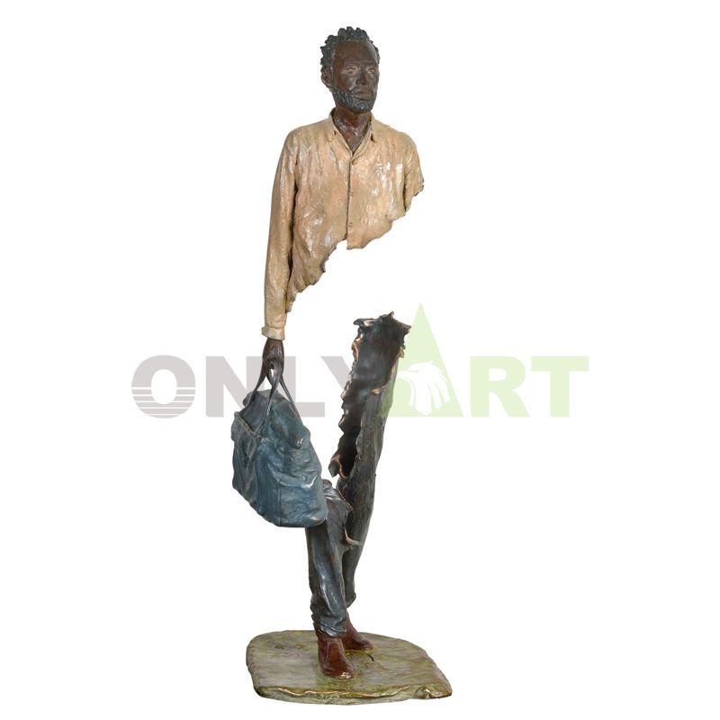 Brono Catrano bronze Traveler sculpture