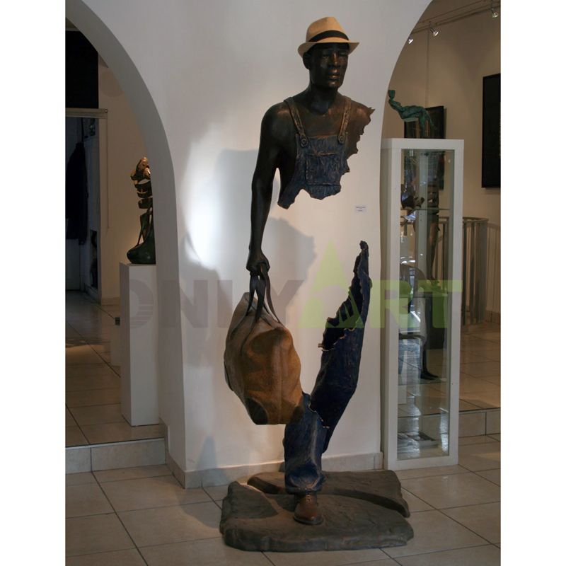 Brono Catrano bronze Traveler sculpture