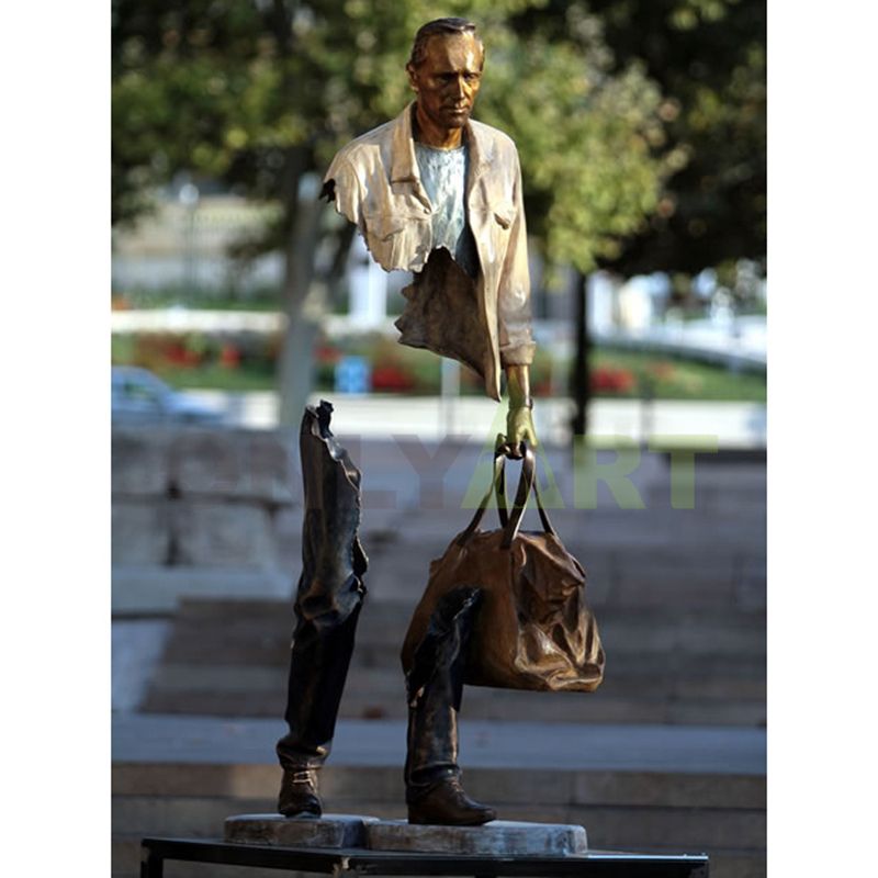 Bruno Catalano sculpture for sale sculpture, abstract Bronze traveler statue, for bronze sculpture