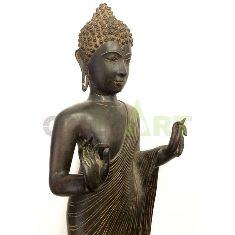 A bronze bust of a standing Buddha