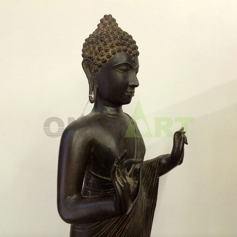 Bronze statue head, missing wax method, imitation of 15th century Thai Ayutthaya style 20th century antiques