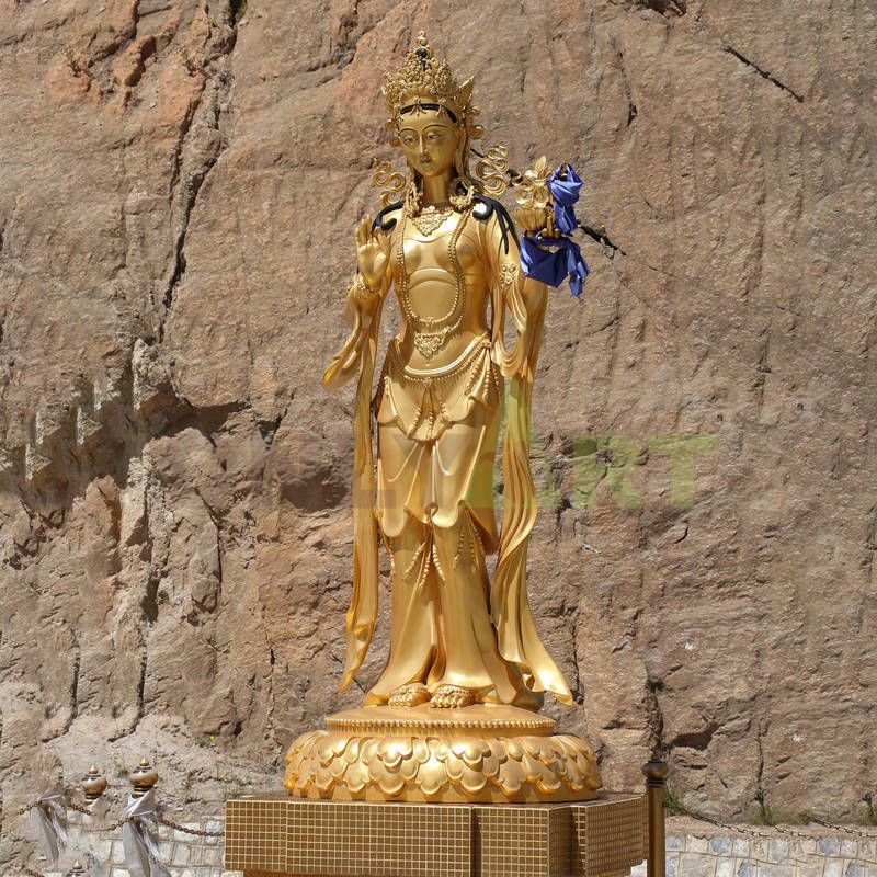 Statue of goddess at Doldenma Buddhist Temple in Thimphu, Bhutan.