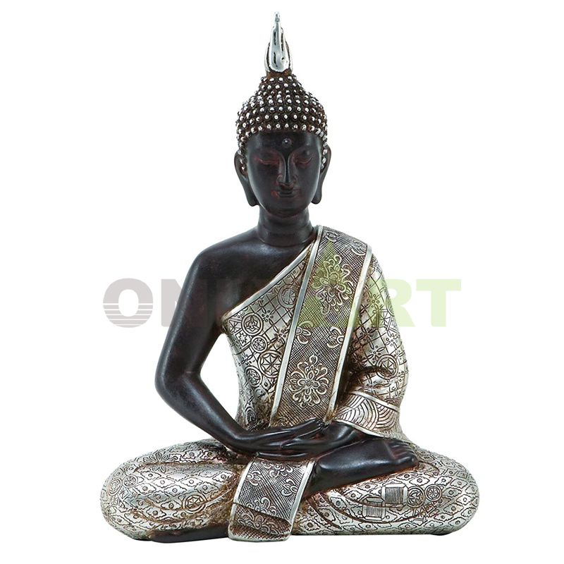 India religion silver sitting Buddha