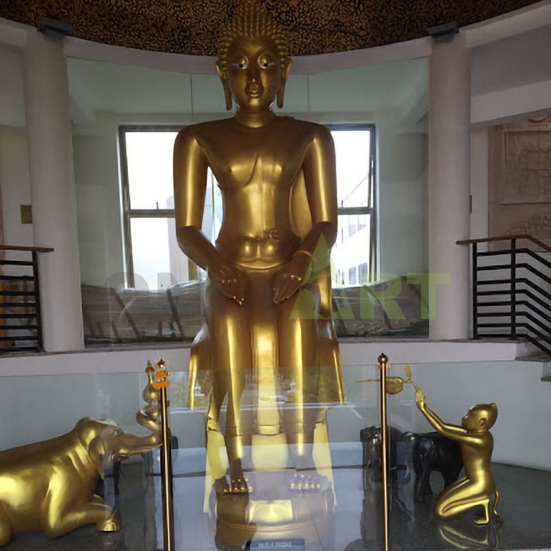 Giant Gilded Statues of Thai bronze stand for sale