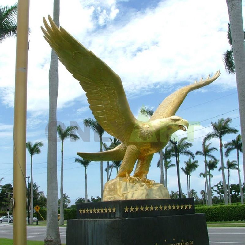 Large animal metal casting bronze eagle sculpture for exterior garden