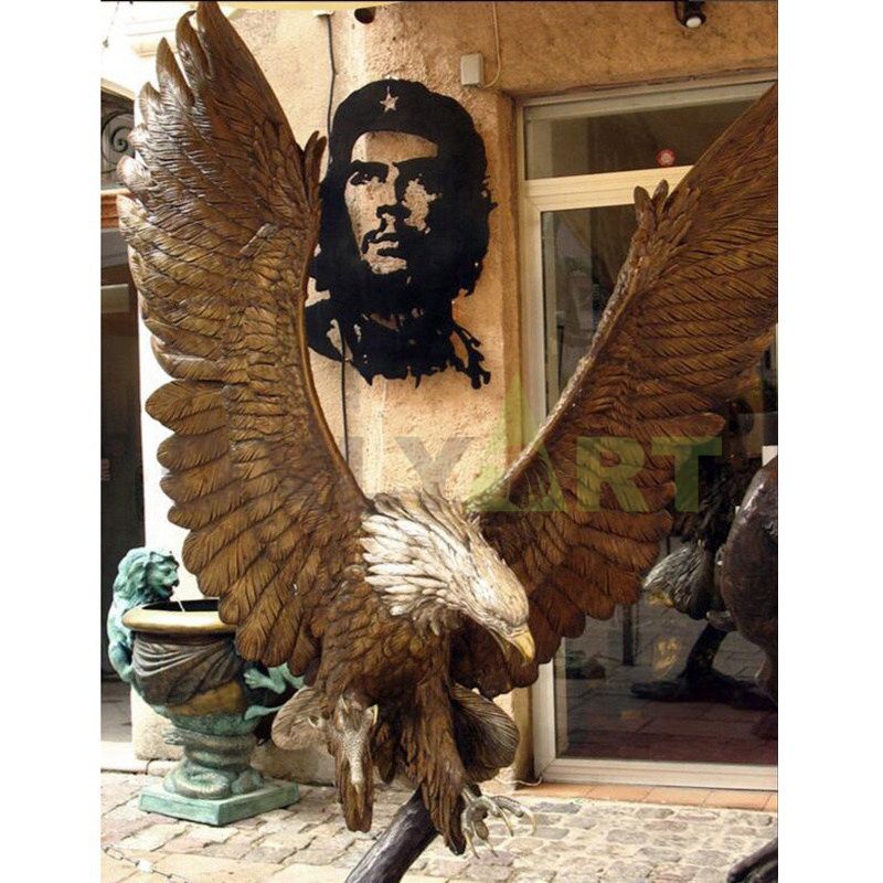 New product large size garden outdoor metal bronze eagle hawk head sculpture