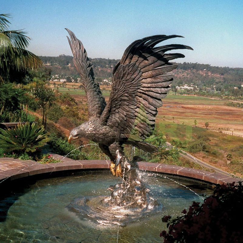 New product large garden outdoor metal bronze eagle fountain