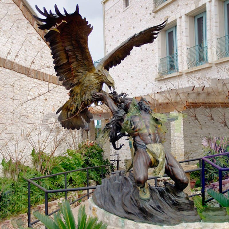 Life Size Bronze Flying Eagle Winged Art Sculpture Large Copper Vulture Sculpture