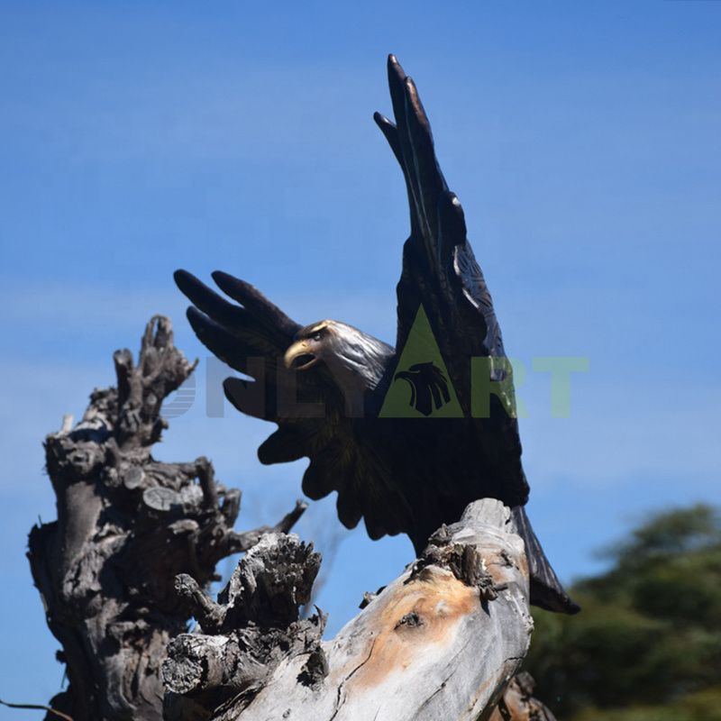 Custom Antique Bronze Metal Eagle Sculptures