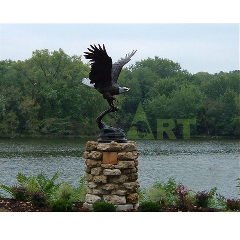 Custom Antique Bronze Metal Eagle Sculptures