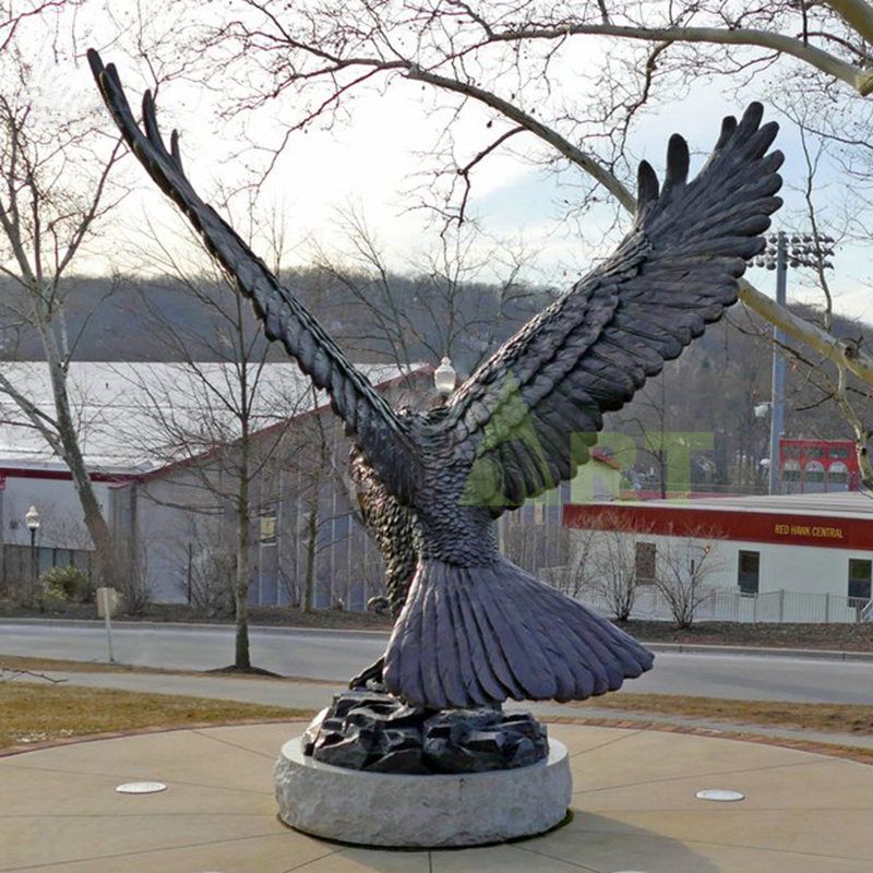 Custom Antique Bronze Metal Eagle Sculptures