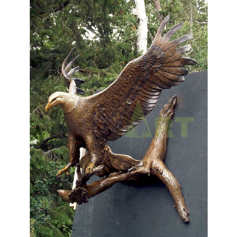 Custom Metal Craft Garden Sculpture Bronze Eagle Statue