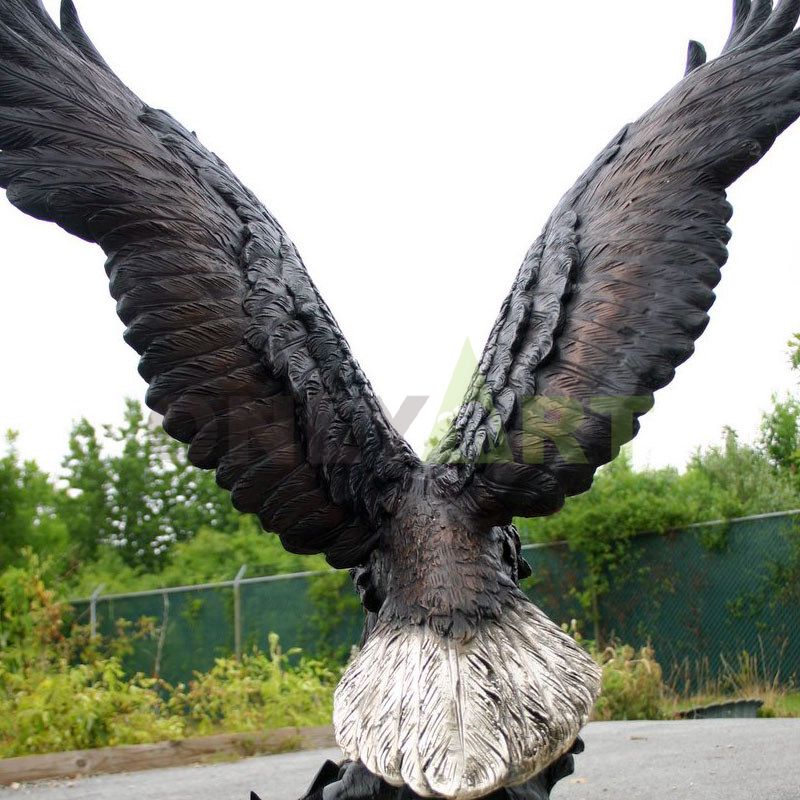 Lost wax casting bronze animal statue metal eagle sculpture for sale