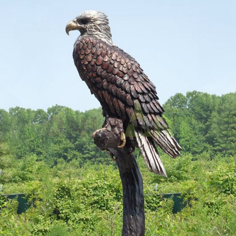 Large Size Metal Bird Flying Bronze Eagle Sculpture With Wings Spread