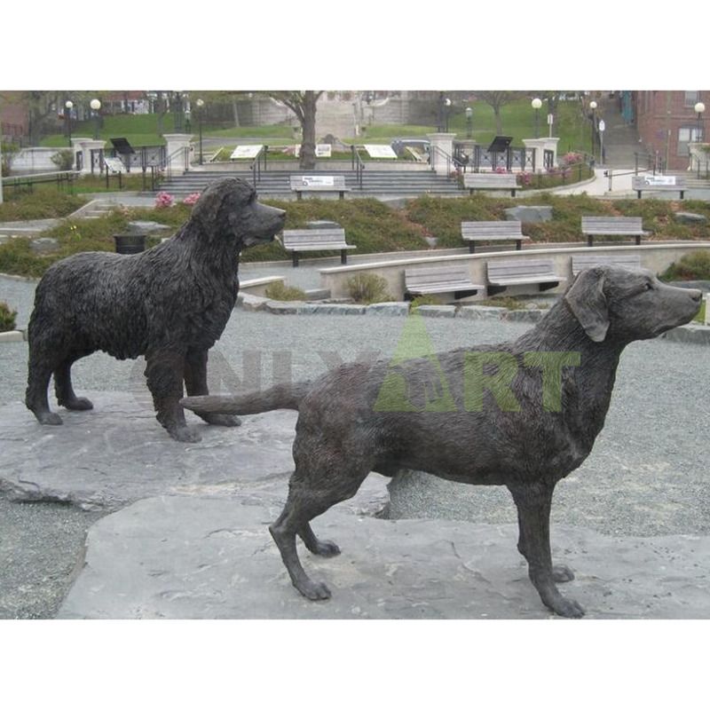 Home garden animal decoration life size standing metal bronze bulldog sculpture