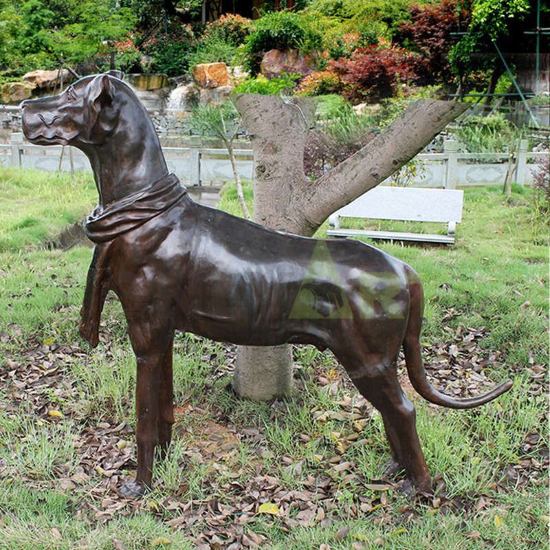 Standing dachshund model bronze sculpture