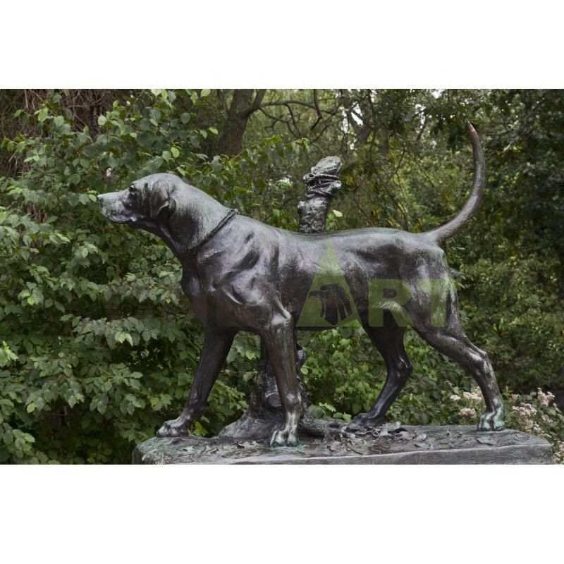 Decorated with life-size bronze dogs, dogs on tombstones