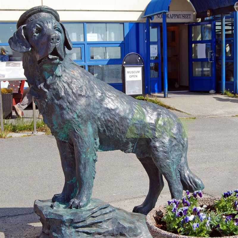 The cocker spaniel in a bowler hat looks excitedly at his owner not far away