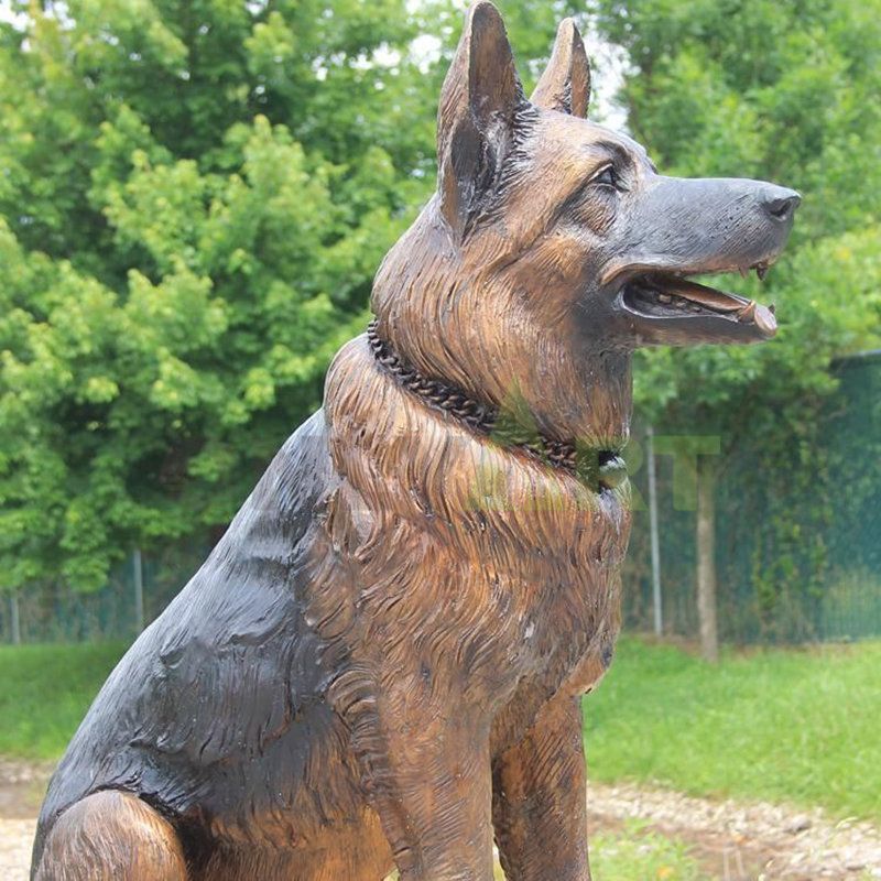 Full-size solid bronze Military Dog sculpture for sale