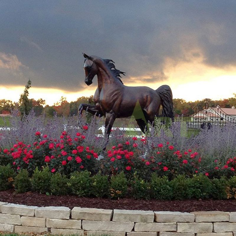 Life Size Bronze Standing Horse Statues for Lawn Ornaments