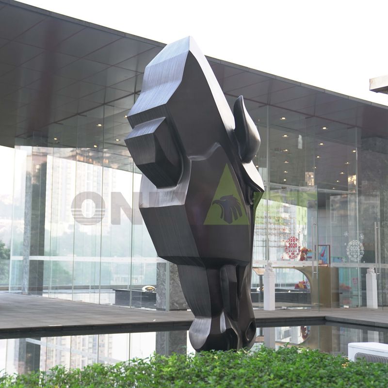 Outdoor abstract horse sculpture