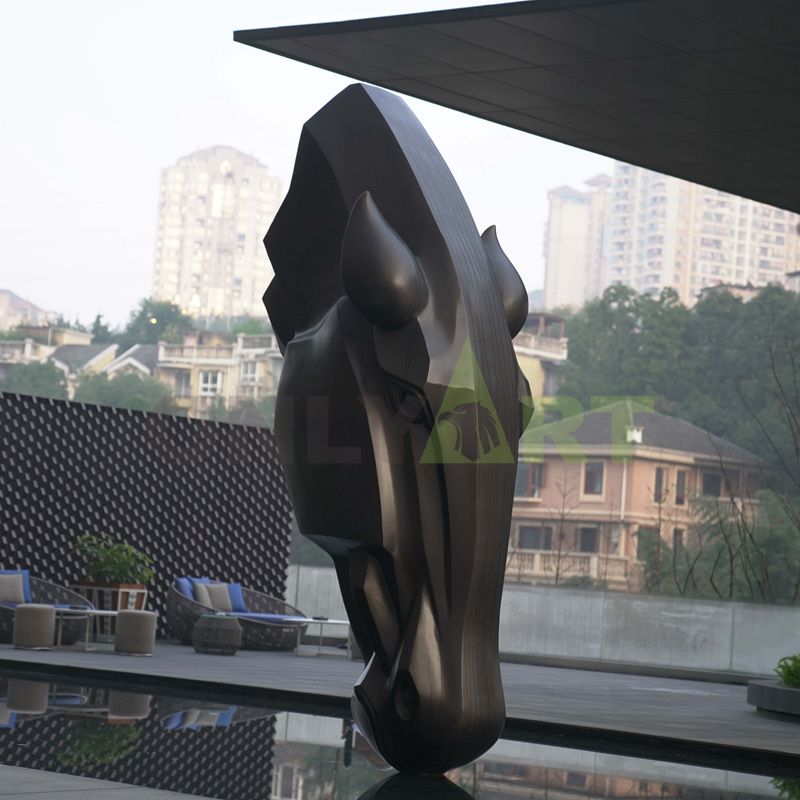 Outdoor abstract horse sculpture