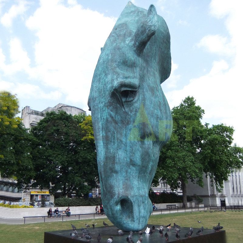 Decorative sculpture for a home decorated horse head display statue