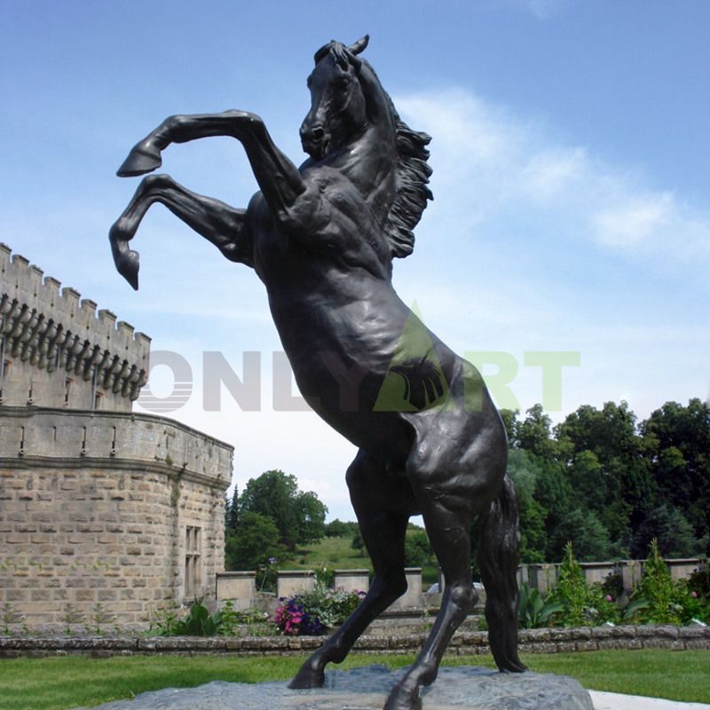 European life size garden decoration bronze standing horse sculpture