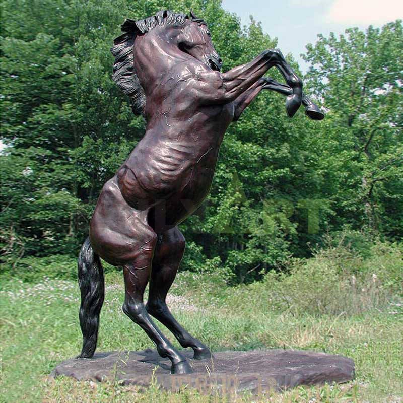 Garden Decorative Large Real Size Rearing Bronze Horse Sculpture