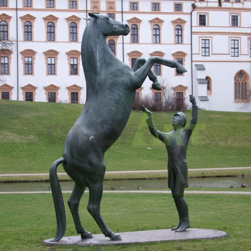 Garden Decorative Large Real Size Rearing Bronze Horse Sculpture