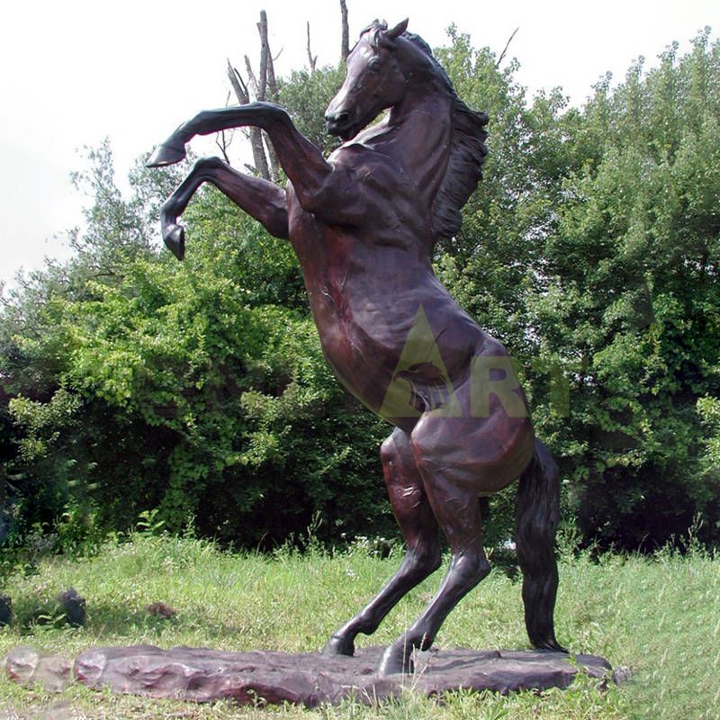 Outdoor Decoration Large Bronze Rearing Antique Horse Statue