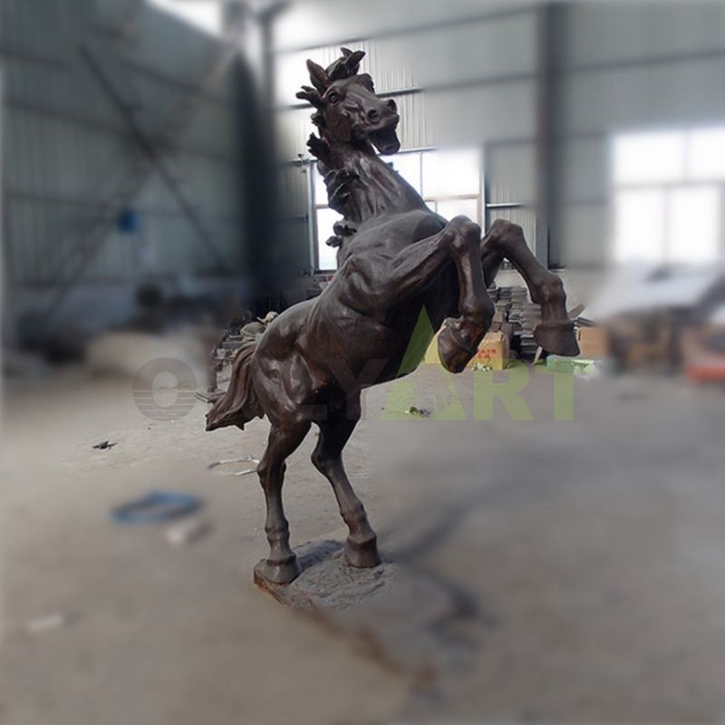 Custom racing club public decor outdoor bronze group running horse fountain sculpture