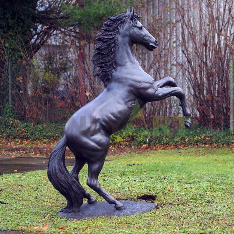 Street antique stainless steel brass running horse sculpture