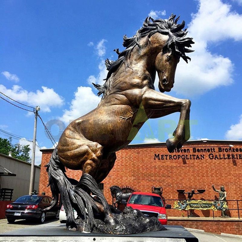 Customized size modern outdoor square stainless steel horse sculpture