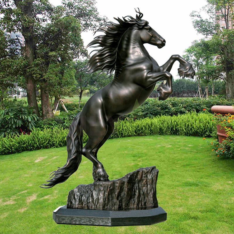 Customized size modern outdoor square stainless steel horse sculpture