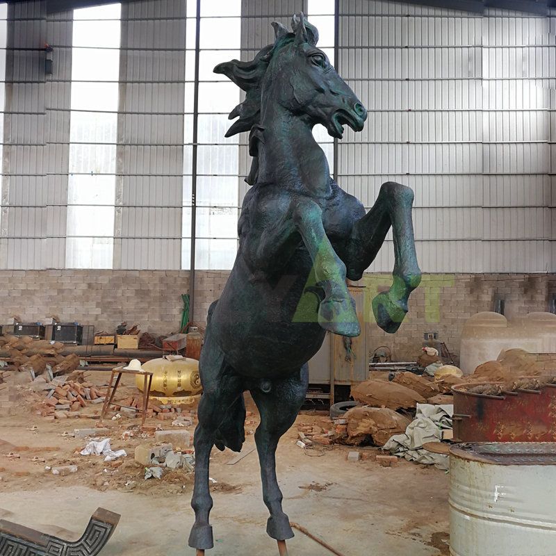 Copper golden metal horse abstract brass horse sculpture