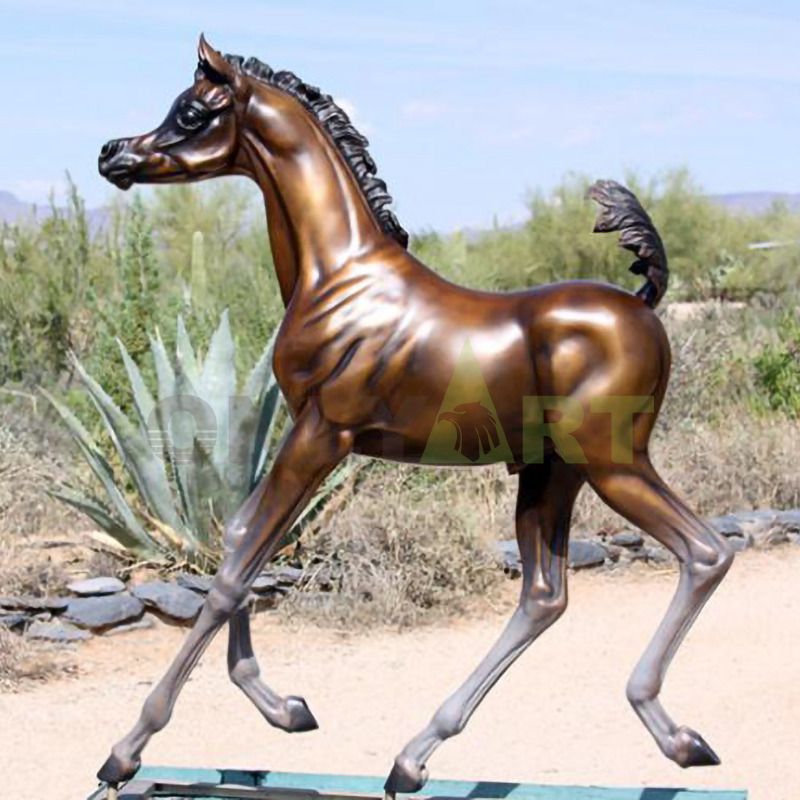Outdoor life size bronze horse sculpture