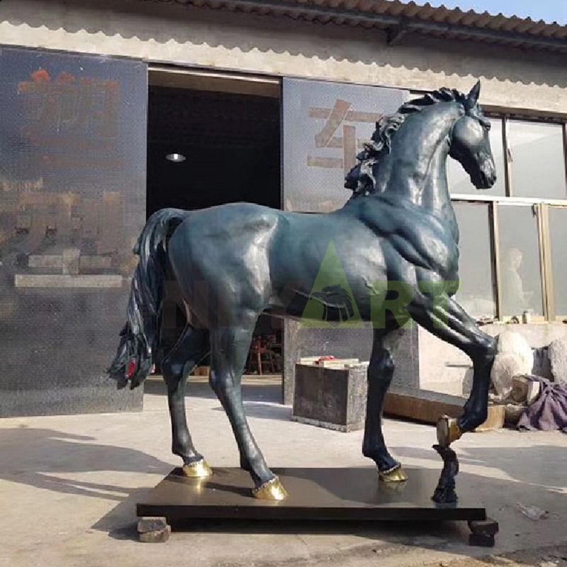 Aluminum metal casting bronze horse statue home decor crafts sculpture