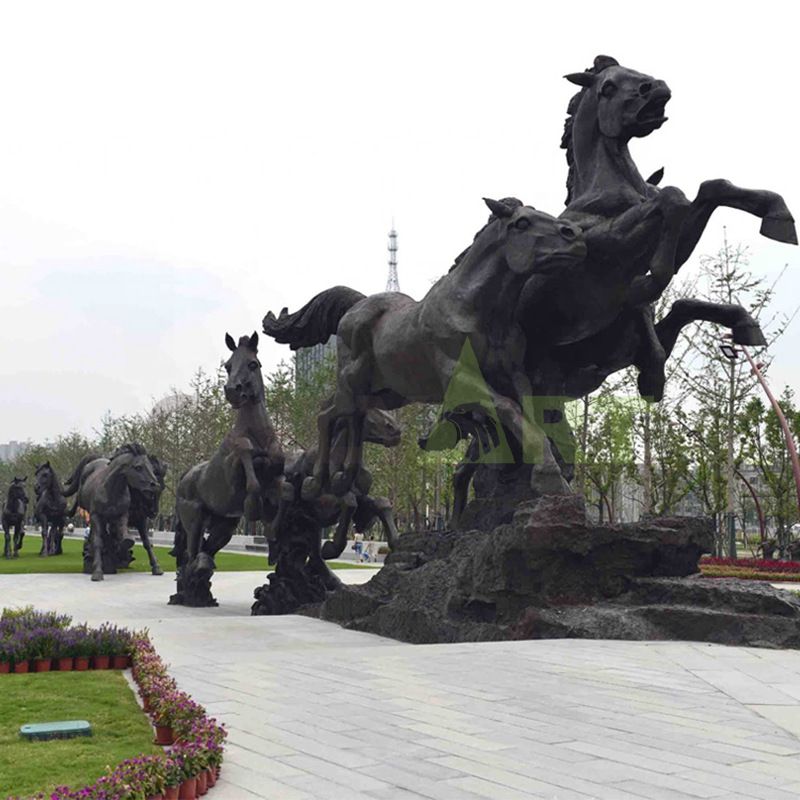 Bronze sculptures of ten thousand horses galloping on sale