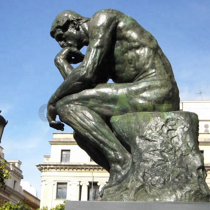 famous Rodin bronze sculpture reproductions life size sitting The thinker statue