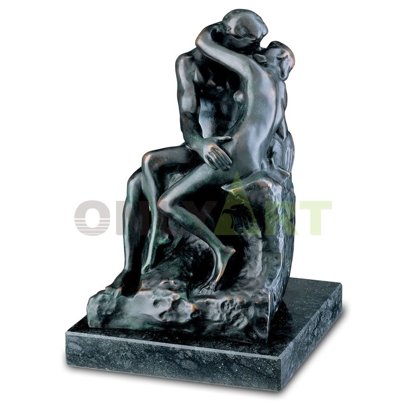 Antique Reproduction Bronze Rodin Kissing Sculpture