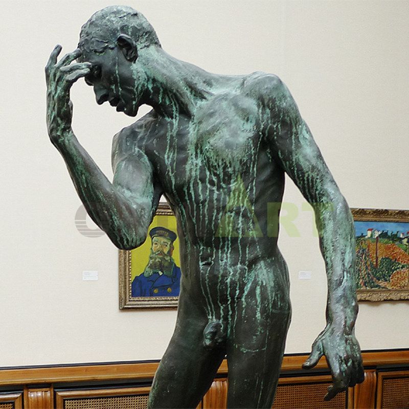 Rodin statue bronze art nude man sculpture, bronze sculpture