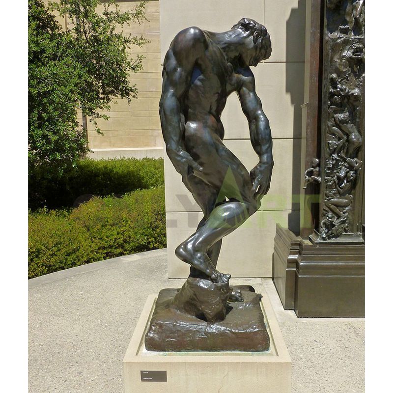 Rodin statue bronze art nude man sculpture, bronze sculpture